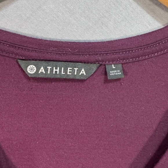Athleta Burgundy V-Neck Top - Picture 2 of 4